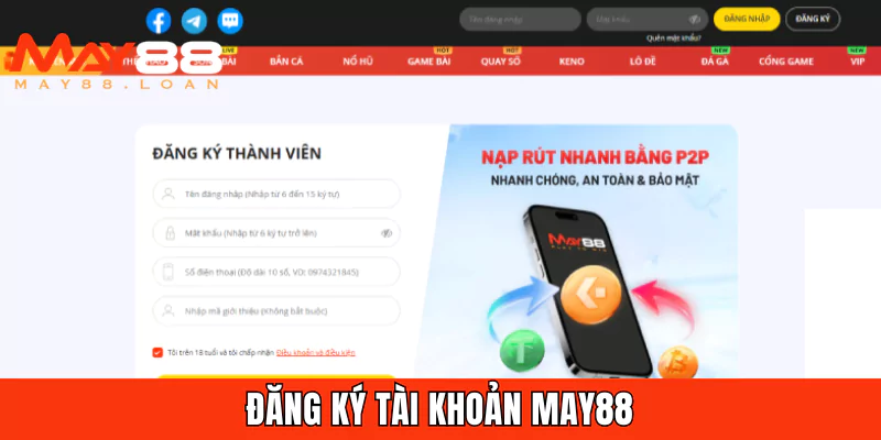 Đăng ký tài khoản May88